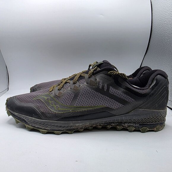 Saucony Peregrine 8 Mens Size 14 Black Green Hiking Shoes Camping Outdoors Trail main image 6
